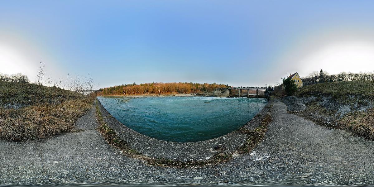 Wehranlage Großhesselohe an der Isar (Foto: © Werner Pietschmann)